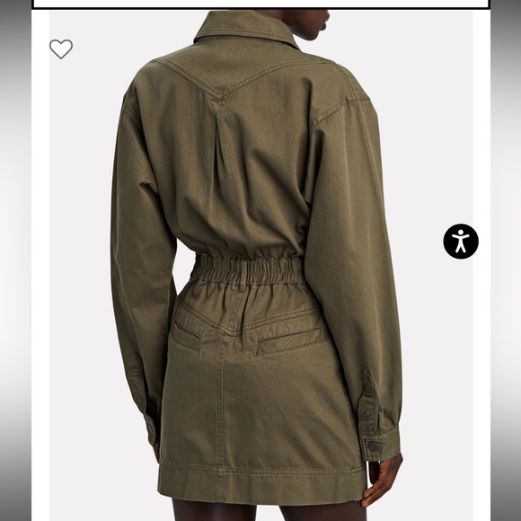 NWT Shona Joy Chiara Utility Mini Dress in Olive Green Army Color Size US 4 - Picture 4 of 10
